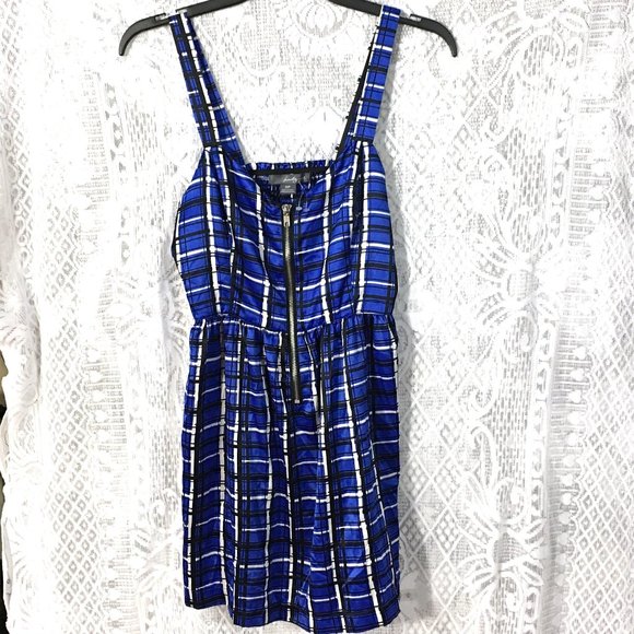 Forever Twenty One 21 Tank Top Blouse Shirt / Mini Dress S Plaid Blue Black - Picture 4 of 10